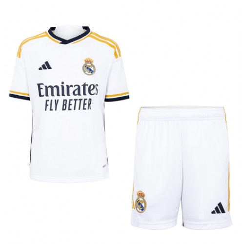 Otroški Nogometni dresi Real Madrid Domači 2023-24 Kratek Rokav (+ Kratke hlače)